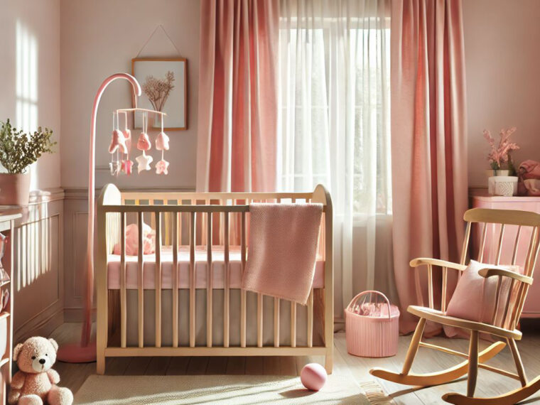 Roze gordijnen kinderkamer