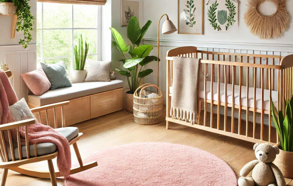 roze vloerkleed babykamer
