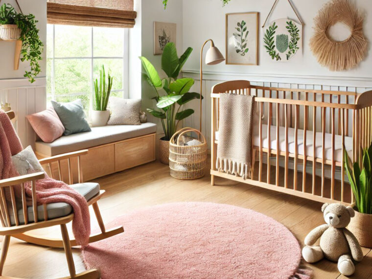 roze vloerkleed babykamer